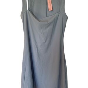 Qinsen blue Activewear Sleeveless A-Line Dress Women’s L Knee Length Nylon NWT